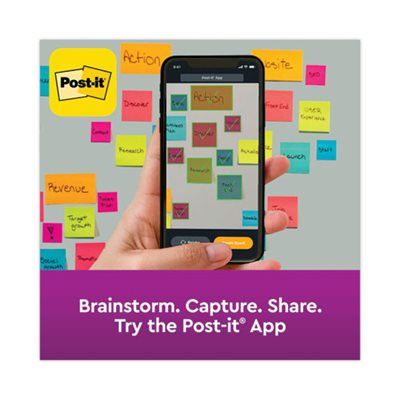 POST-IT NOTES, PADS, Recycled, Bali Colors, Lined, 4" x 6", 90-Sheet, 3 / Pack